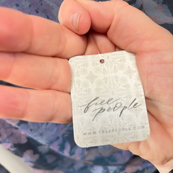 NEW Free People Midnight Combo Floral Mesh Ruched Bodycon Dress Long Sleeve Size - Picture 5 of 8